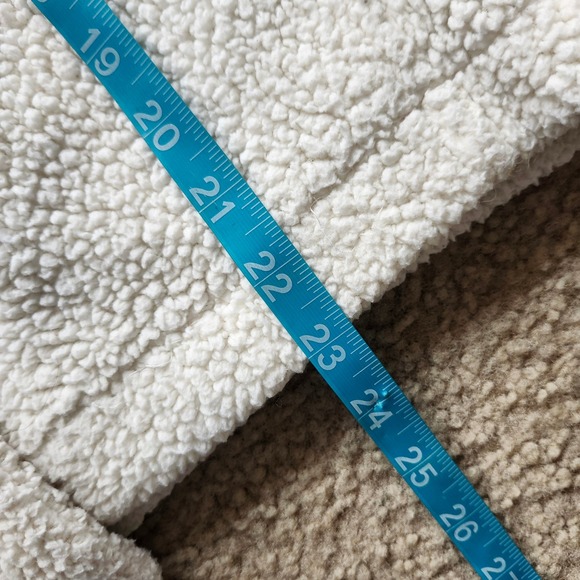 Cleo + Wolf Sherpa Jacket Small White Bomber Crop Collared Snap Button Women's S - Picture 7 of 7